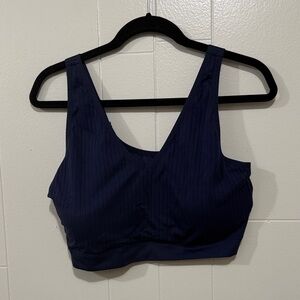 Cacique Deep Blue Ribbed Sports Bra